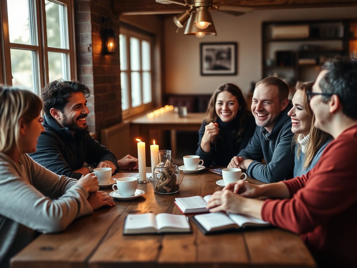 Communauté autour d'un café